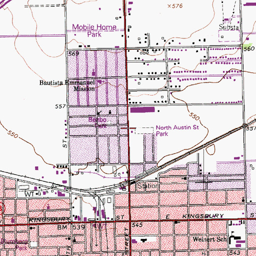 Topographic Map of Seguin Fire / Emergency Medical Services Station 3, TX