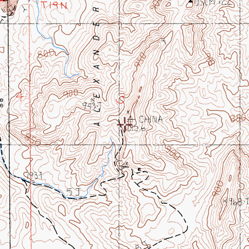 Topographic Map of Alexander Hills, CA