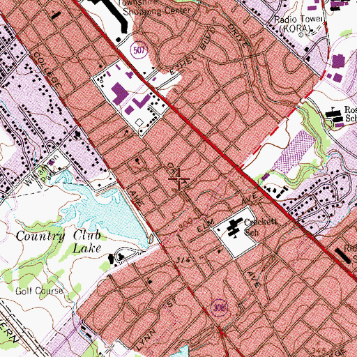 Topographic Map of Bryan Fire Department Station 2, TX