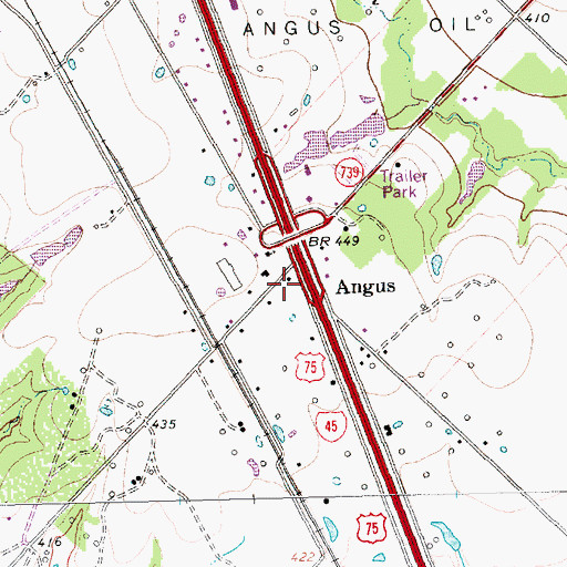 Topographic Map of Mustang Volunteer Fire Department, TX