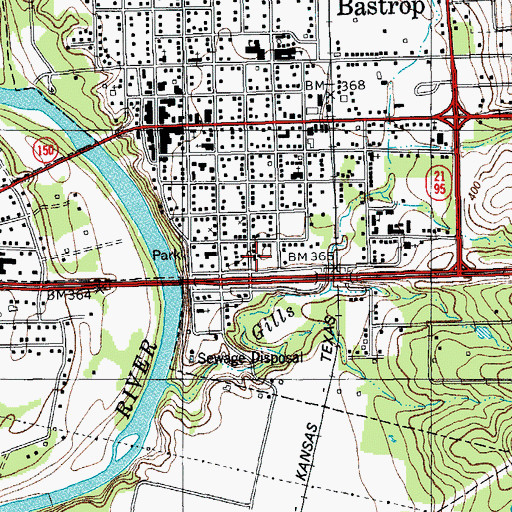 Topographic Map of Texas Forest Service Bastrop Office, TX