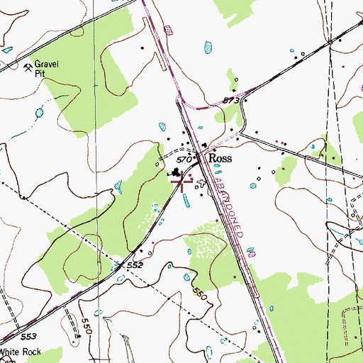 Topographic Map of Ross Volunteer Fire Department, TX