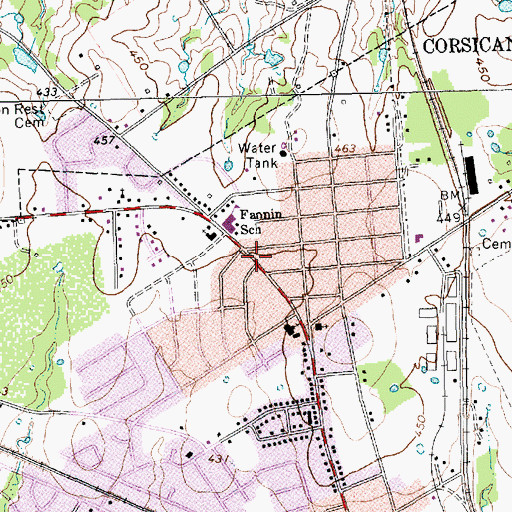 Topographic Map of Corsicana Fire Department Station 4, TX