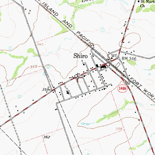 Topographic Map of Shiro Volunteer Fire Department, TX