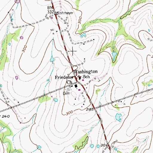 Topographic Map of Washington Volunteer Fire Department, TX