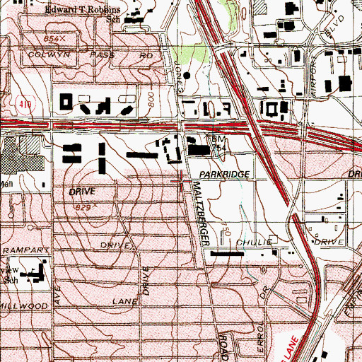 Topographic Map of San Antonio Fire Department Station 17, TX