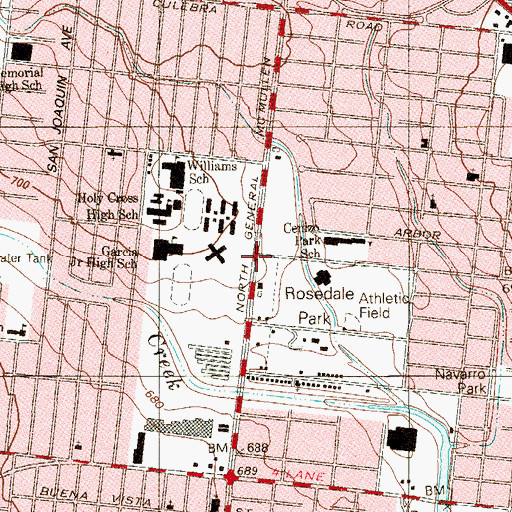 Topographic Map of San Antonio Fire Department Station 15, TX