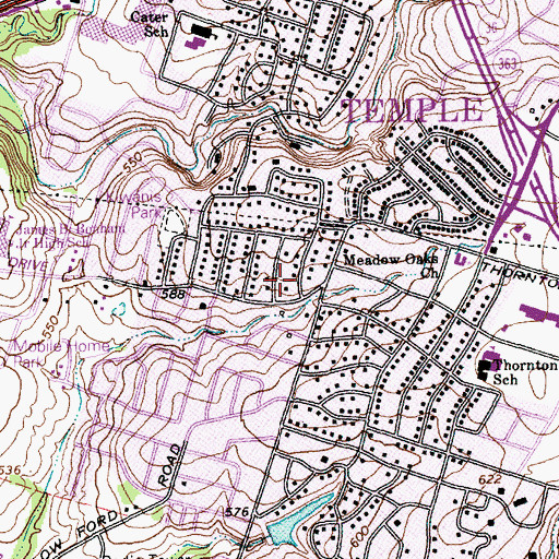 Topographic Map of Temple Fire and Rescue Station 3, TX
