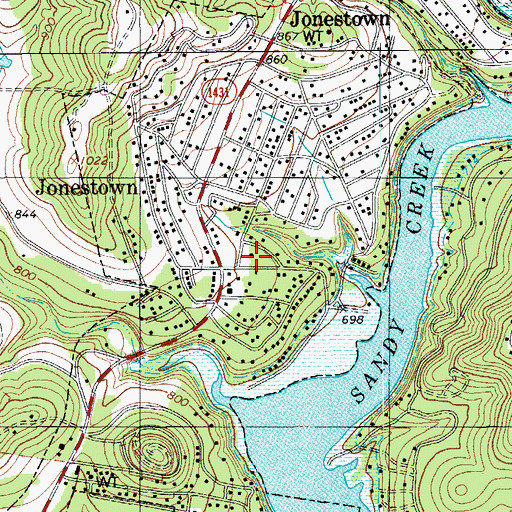 Topographic Map of North Lake Travis Fire and Rescue Station 101, TX