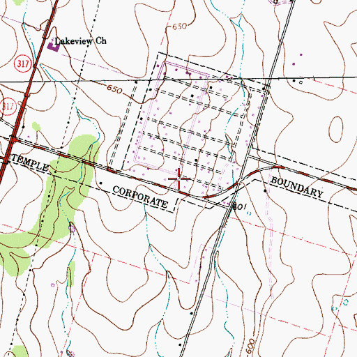 Topographic Map of Temple Fire and Rescue Station 7, TX