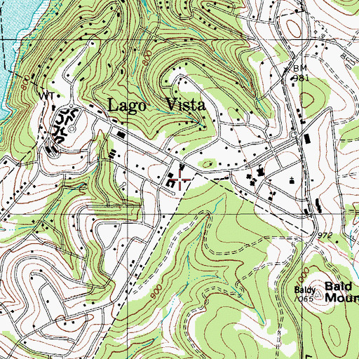 Topographic Map of North Lake Travis Fire and Rescue Station 104, TX