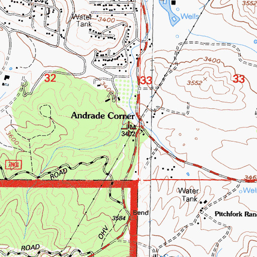 Topographic Map of Andrade Corner, CA