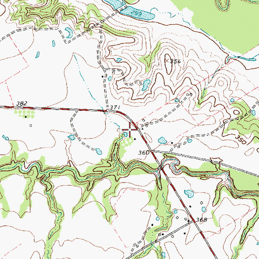 Topographic Map of Mildred Volunteer Fire Department, TX
