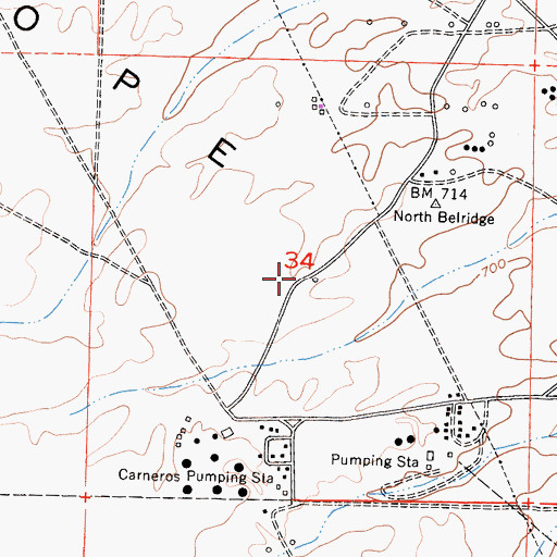 Topographic Map of Antelope Hills, CA