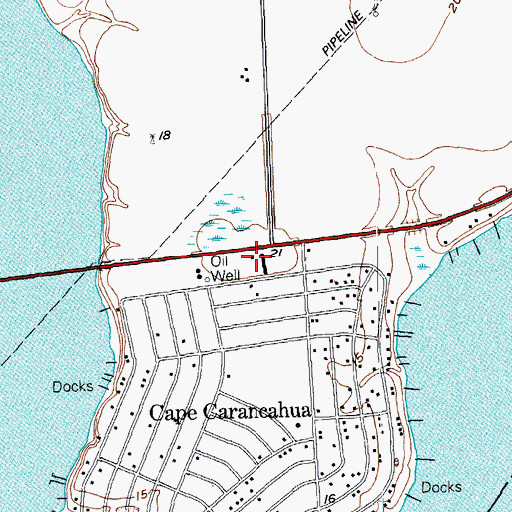 Topographic Map of Carancahua Community Volunteer Fire Department, TX