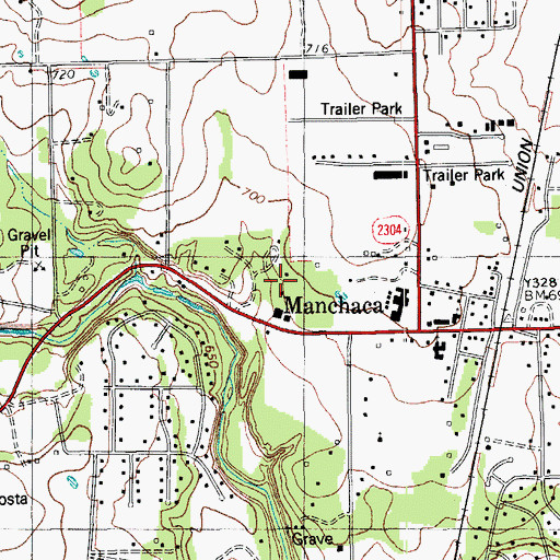 Topographic Map of Manchaca Volunteer Fire Department Station 501, TX