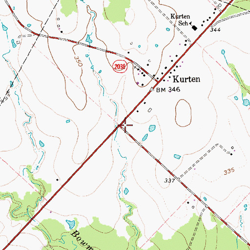 Topographic Map of Brazos County Precinct 2 Volunteer Fire Department, TX