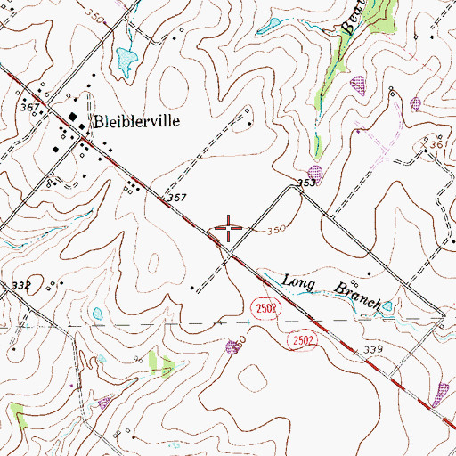Topographic Map of Bleiblerville Volunteer Fire Department, TX