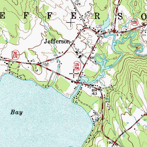 Topographic Map of Jefferson Volunteer Fire and Rescue Station 1, ME