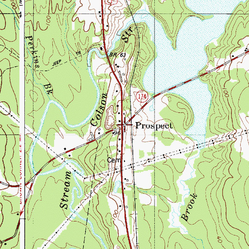 Topographic Map of Prospect Volunteer Fire Station, ME