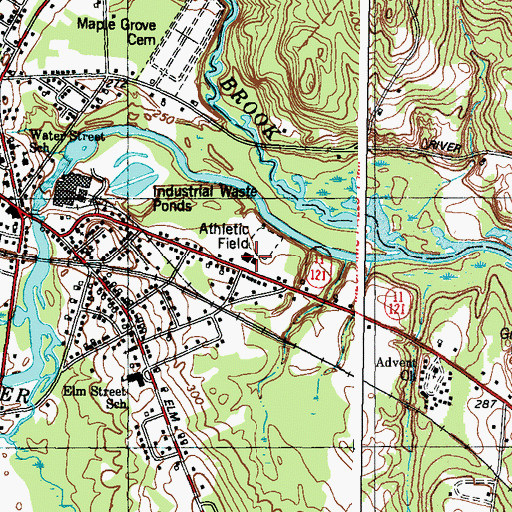 Topographic Map of Mechanic Falls Fire Department, ME