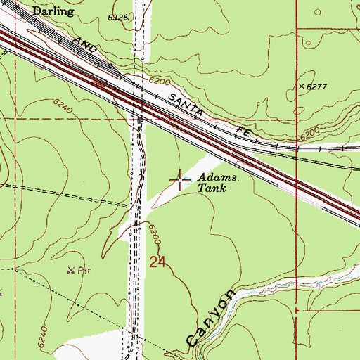 Topographic Map of Adams Tank, AZ