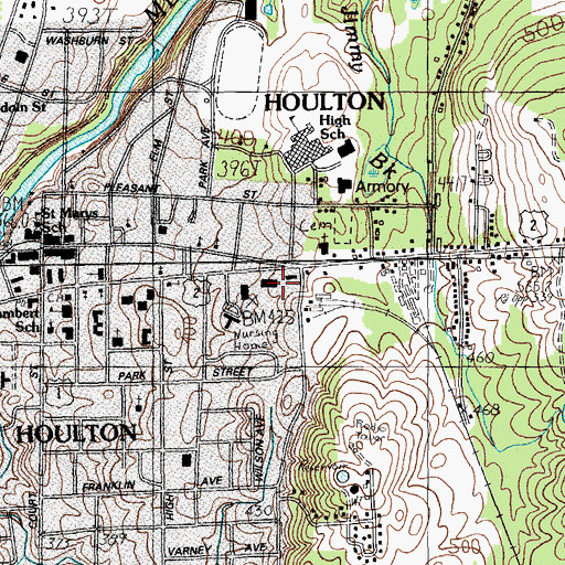 Topographic Map of Houlton Fire Department, ME