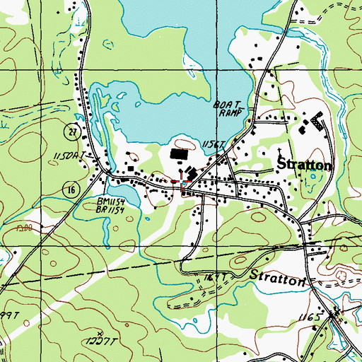 Topographic Map of Eustis Fire Department, ME