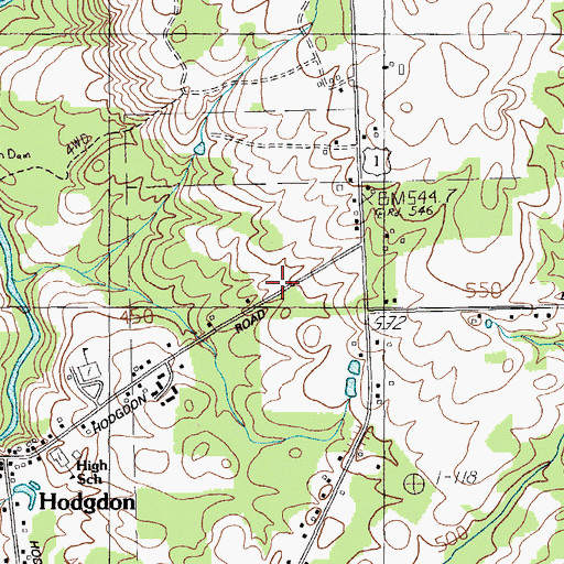 Topographic Map of Hodgdon Volunteer Fire Department, ME