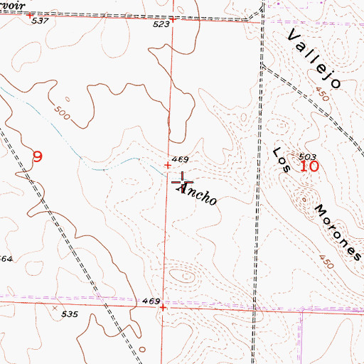 Topographic Map of Arroyo Ancho, CA
