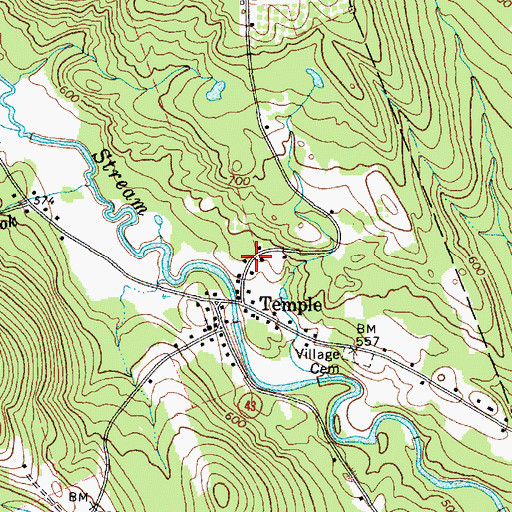 Topographic Map of Temple Fire Department, ME