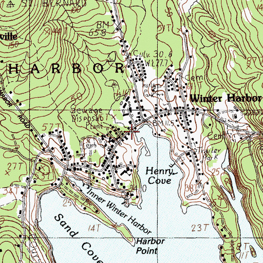 Topographic Map of Winter Harbor Fire Department, ME
