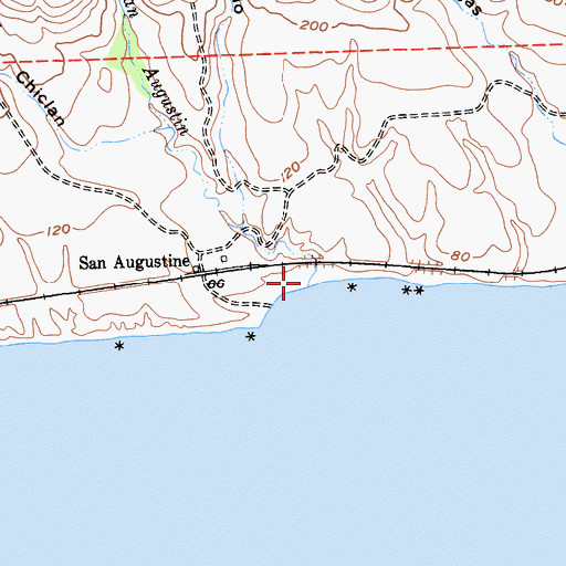 Topographic Map of Arroyo San Agustin, CA