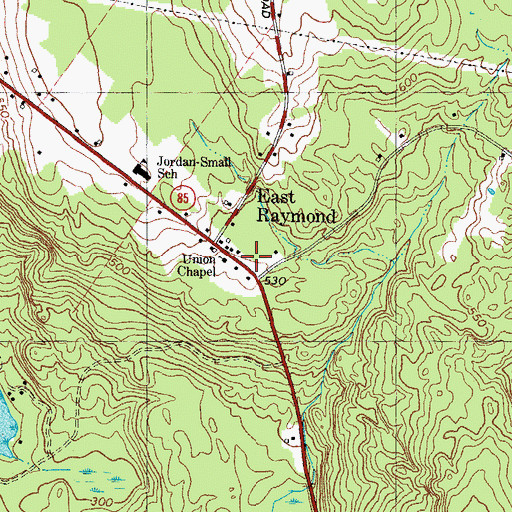 Topographic Map of Raymond Fire Rescue Department Station 2, ME