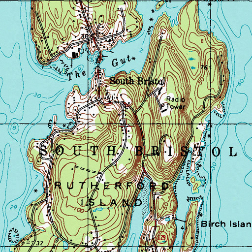 Topographic Map of South Bristol Volunteer Fire Station, ME