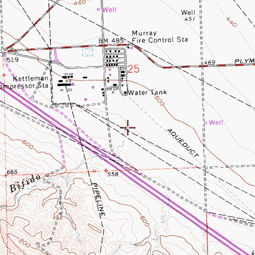 Topographic Map of Arroyo Bifido, CA