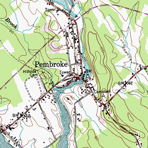 Topographic Map of Pembroke Volunteer Fire Department, ME