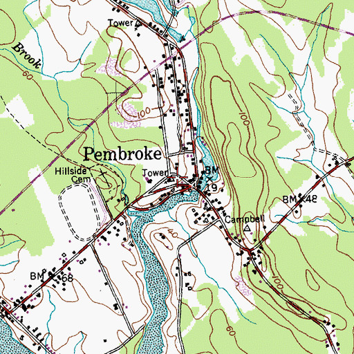 Topographic Map of Pembroke Volunteer Fire Department, ME