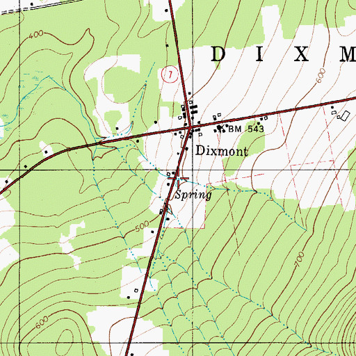 Topographic Map of Dixmont Volunteer Main Fire Station, ME