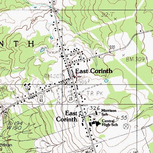 Topographic Map of Corinth Volunteer Fire and Rescue Department, ME