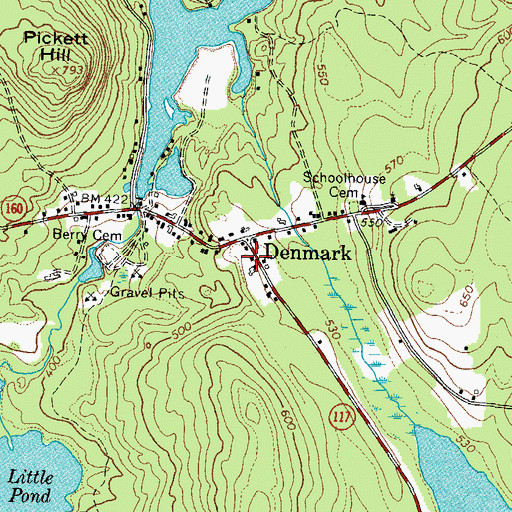 Topographic Map of Denmark Fire Department, ME
