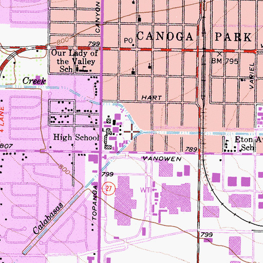 Topographic Map of Arroyo Calabasas, CA