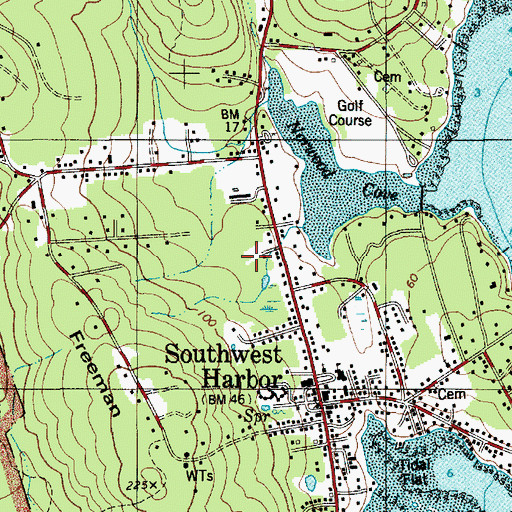 Topographic Map of Southwest Harbor Fire Department, ME