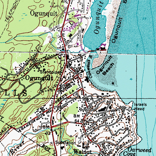 Topographic Map of Ogunquit Fire - Rescue Department, ME