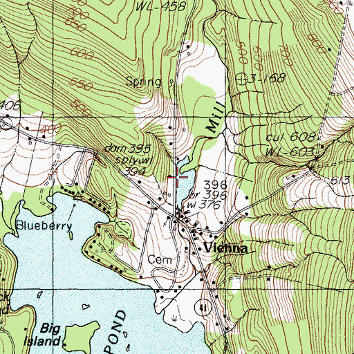 Topographic Map of Vienna Fire Station, ME