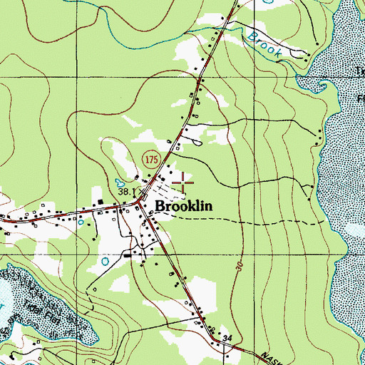 Topographic Map of Brooklin Volunteer Fire Department, ME