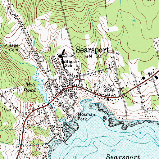 Topographic Map of Searsport Fire Department South Station, ME