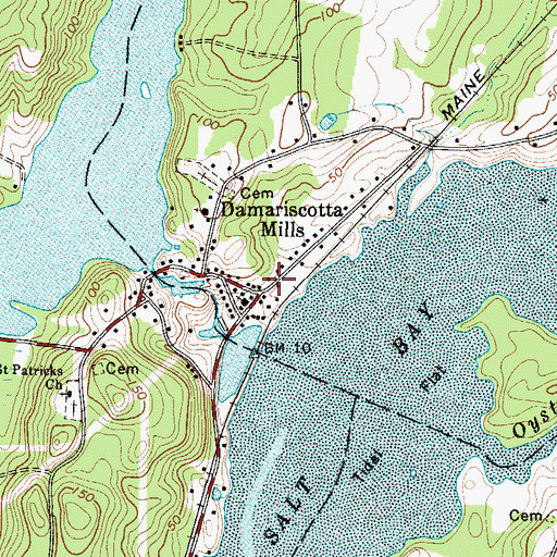 Topographic Map of Nobleboro Volunteer Fire Station Mills, ME