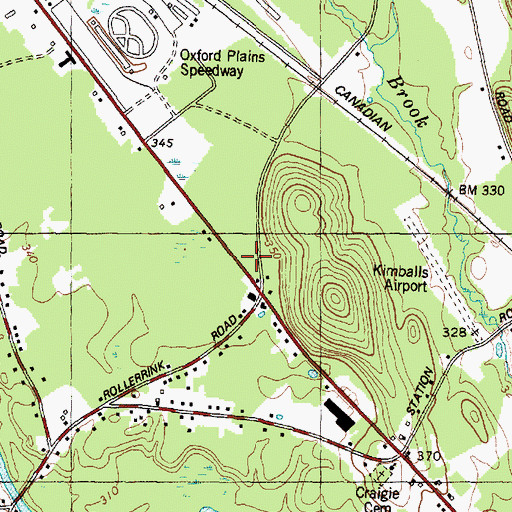 Topographic Map of Oxford Fire and Rescue Central Station, ME