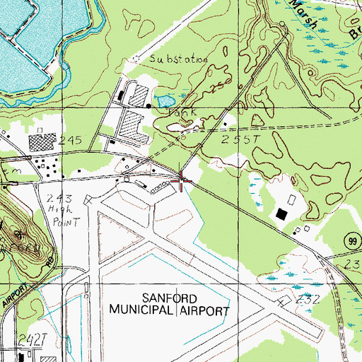 Topographic Map of Sanford Fire Station South Sanford, ME
